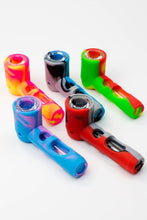 Load image into Gallery viewer, Multi colored Silicone hand pipe with glass bowl and tube_0
