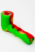 Load image into Gallery viewer, Multi colored Silicone hand pipe with glass bowl and tube_5
