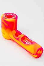 Load image into Gallery viewer, Multi colored Silicone hand pipe with glass bowl and tube_6
