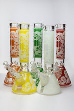 Load image into Gallery viewer, 14&quot; Infyniti Skull Glow in the dark 7 mm glass bong_0
