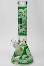 Load image into Gallery viewer, 14&quot; Infyniti Skull Glow in the dark 7 mm glass bong_10
