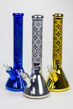 Load image into Gallery viewer, 16&quot; Luxury pattern 7 mm metallic beaker bong_0
