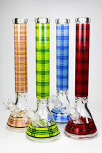 Load image into Gallery viewer, 17.5&quot; Check pattern 9 mm glass beaker bong_0
