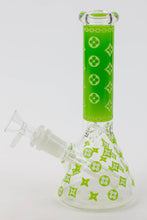 Load image into Gallery viewer, 7.5&quot; Luxury Pattern glow in the dark beaker glass water bong_7
